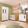 Imagem de Quarto de Bebê Completo com Guarda Roupas 3 Portas Cômoda e Berço com Rodizio 100% Mdf Lana Espresso