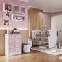 Imagem de Quarto de Bebê Completo Cômoda 4 Gavetas com Berço Arco-Íris