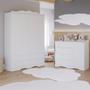 Imagem de Quarto de Bebê Completo Cômoda Provençal  4 Gavetas Guarda Roupas 4 Portas  4 Gavetas  100% MDF