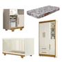 Imagem de Quarto de Bebê Completo Flocos 100% Mdf 4 Portas 2 Gavetas Off White/Ypê 4103 - Tigus Baby