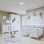 Imagem de Quarto de Bebê Completo Gêmeos com Guarda-roupa, 2 Berços e Cômoda Gael Branco