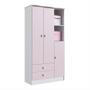 Imagem de Quarto de Bebê Completo Guarda Roupa 3 Portas 2 Gavetas com Berço Lua Móveis Percasa Branco/Rosa