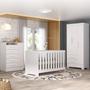 Imagem de Quarto de Bebê Completo Guarda Roupa 3 Portas 2 Gavetas com Cômoda e Berço Íris Espresso Móveis