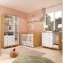 Imagem de Quarto de Bebê Completo Guarda Roupa 3 Portas Cômoda 4 Gavetas e Berço 100% Mdf Lana Espresso Móveis