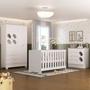 Imagem de Quarto de Bebê Completo Guarda Roupa 4 Portas 3 Gavetas com Cômoda e Berço Hera Branco