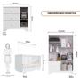 Imagem de Quarto De Bebê Completo Guarda-Roupa 4 Pts Cômoda Ben E Berço Americano Nick Móveis Peroba Branco Brilho