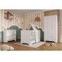 Imagem de Quarto de Bebê Completo Guarda-roupa e Cômoda e Berço Minicama 100% Mdf Liam Espresso Móveis Branco Brilho