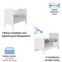 Imagem de Quarto de Bebê Completo Guarda Roupa Uli 4 Portas 3 Gavetas Berço Mini Cama Cloe 2 Em 1 Cômoda Uli 4 Gavetas 1 Porta