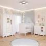 Imagem de Quarto de Bebê Completo Guarda Roupa Uli 4 Portas 3 Gavetas Berço Mini Cama Cloe 2 Em 1 Cômoda Uli 4 Gavetas 1 Porta
