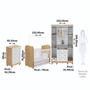 Imagem de Quarto de Bebê Completo Guarda Roupas 4 Portas Janeladas Cômoda com 4 Gavetas e Berço 100% Mdf Lana Branco Brilho/Amêndoa