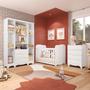 Imagem de Quarto de Bebê Completo Guarda Roupas 4 Portas Janeladas Cômoda com 4 Gavetas e Berço 100% Mdf Lana