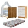 Imagem de Quarto de Bebê Completo Lara 100% Mdf 4 Gavetas Amadeirado/Branco 5353 - Tigus Baby