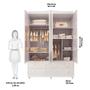 Imagem de Quarto de Bebê Completo MDF GR 4Pts Cômoda C/Janelas Berço Cloe Móveis Peroba Branco Brilho