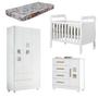 Imagem de Quarto de Bebê Completo Mila 100% Mdf 4 Portas 6 Gavetas Branco 5299 - Tigus Baby