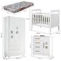 Imagem de Quarto de Bebê Completo Mila 100% Mdf 4 Portas 6 Gavetas Branco 5299 - Tigus Baby