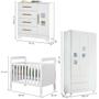 Imagem de Quarto de Bebê Completo Mila 100% Mdf 4 Portas 6 Gavetas Branco 5425 - Tigus Baby