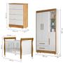Imagem de Quarto de Bebê Completo Zara 100% Mdf 3 Portas 6 Gavetas Branco/Amadeirado 5428 - Tigus Baby
