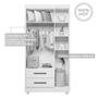 Imagem de Quarto de Bebê Completo Zara 100% Mdf 3 Portas 6 Gavetas Branco/Amadeirado 5428 - Tigus Baby