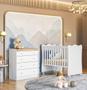 Imagem de Quarto de Bebê Doce Sonho Cômoda 2523 + Berço 1 Qmovi Branco com Colchão Gazin