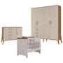Imagem de Quarto De Bebê Emilly 4 Portas Com Berço Americano Retro Maya Off White Carvalho - Canaã