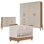 Imagem de Quarto De Bebê Emilly 4 Portas Com Berço Americano Retro Vitória Off White Carvalho - Canaã