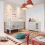 Imagem de Quarto de Bebê Gran Selena Berço 3 em 1 Lila Cômoda Infantil com Porta Branco Carolina Baby