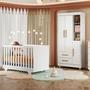 Imagem de Quarto de Bebê Guarda Roupa 3 Portas e Berço Mini Cama 100% MDF com Colchão Nina