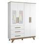 Imagem de Quarto de Bebê Guarda Roupa 4 Portas 3 Gavetas Cômoda 1 Porta 4 Gavetas Berço Retrô