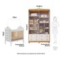 Imagem de Quarto de Bebê Guarda-roupa com Janelas e Berço com Capitonê Maya Clássico 100% Mdf Espresso Móveis