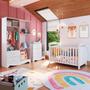 Imagem de Quarto de Bebê Guarda Roupa Cômoda e Berço Cocada 100% MDF Espresso Móveis Branco Brilho