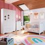 Imagem de Quarto de Bebê Guarda Roupa Cômoda e Berço Cocada 100% MDF Espresso Móveis Branco Brilho