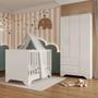 Imagem de Quarto de Bebê Guarda Roupa e Berço 3 em 1 100 MDF Popy Móveis Peroba