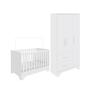 Imagem de Quarto de Bebê Guarda Roupa e Berço 3 em 1 100 MDF Popy Móveis Peroba