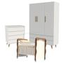 Imagem de Quarto De Bebê Lorena Com Berço New Nanda Branco Acetinado Amadeirado - Carolina