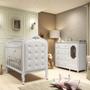 Imagem de Quarto de Bebê MDF Cômoda 1Pt Janela 4 GV Noah Berço C/Capitonê Móveis Peroba Branco Brilho/material sintético Branco