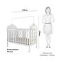 Imagem de Quarto de Bebê MDF Cômoda 1Pt Janela 4 GV Noah Berço C/Capitonê Móveis Peroba Branco Brilho/material sintético Branco