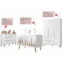 Imagem de Quarto de Bebê Melinda com Berço Americano Retrô Ana Branco e Colchão  Mobili - 100% MDF
