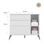 Imagem de Quarto de Bebê Melinda Phoenix Baby Roupeiro + Cômoda Branco