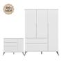 Imagem de Quarto de Bebê Melinda Phoenix Baby Roupeiro + Cômoda Branco