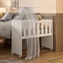 Imagem de Quarto de Bebê Mini Berço com Colchão, Cômoda 1 Porta 4 Gavetas e Roupeiro Flocos 3 Portas 2 Gavetas