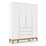 Imagem de Quarto De Bebê Nature Clean 4 Portas Com Berço Unique Branco Soft Eco Wood - Matic
