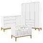 Imagem de Quarto De Bebê Nature Clean 4 Portas Com Berço Unique Branco Soft Eco Wood - Matic