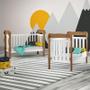 Imagem de Quarto de Bebê New Selena 3 Portas com Berço Lila e Cômoda Gran Selena Branco Acetinado Amadeirado  Carolina Móveis