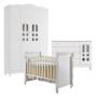 Imagem de Quarto de Bebê New Selena 4 Portas com Cômoda Gran Selena e Berço Mirelle Branco Brilho  Carolina Móveis