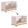 Imagem de Quarto de Bebê Qencanto Slim com Roupeiro 4340 e Berço 4315 Qmovi Rosa Acetinado + Colchão Gazin