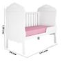 Imagem de Quarto de Bebê Realeza Cômoda 1 Porta Berço com Capitonê Branco Acetinado e Colchão Gazin  Canaã