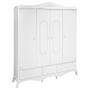 Imagem de Quarto de Bebê Realeza Cômoda 1 Porta Berço com Capitonê Branco Acetinado e Colchão Gazin  Canaã