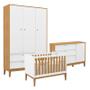 Imagem de Quarto de Bebe Unique 3 Portas com Cômoda Sapateira Branco Soft Freijó Eco Wood - Matic