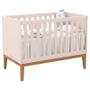 Imagem de Quarto de Bebê Unique 3 Portas com Cômoda Sapateira e Painel Ripado com Led Rose Eco Wood - Matic