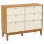 Imagem de Quarto de Bebê Unique 4 Portas com Cômoda 6 Gavetas e Painel Farm Off White Freijó Eco Wood - Matic